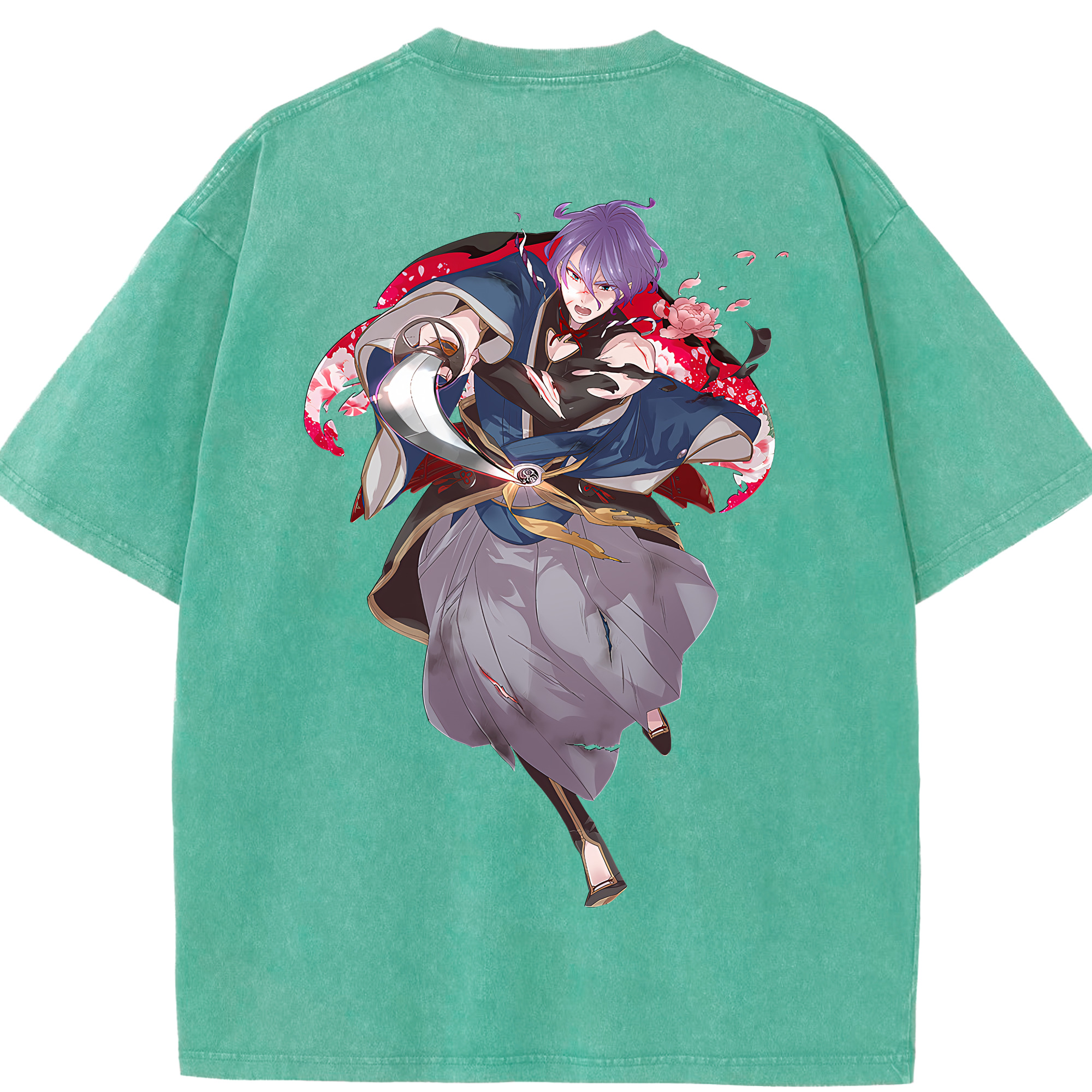 （画像用） 刀剣乱舞 Touken Ranbu 綿100% ヴィンテージ風 半袖Tシャツ（背面プリント）